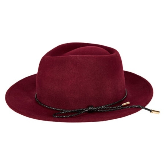 summer & rose Accessories - ‼️RARE‼️🎸Summer & Rose🎸🔥NWT🔥Wool Fedora in Cranberry